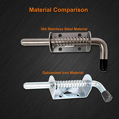 6 Pack 304 Steel 5 Inch（128MM） Spring Pin Latch Lock Pin Suitable for Doors，Utility Trailer Gate，Cabinets and etc.