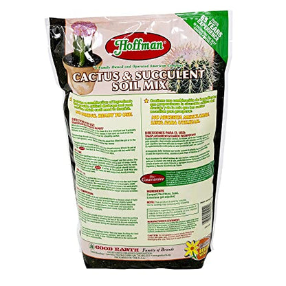 Hoffman 10404 Organic Cactus and Succulent Soil Mix, 4 Quarts, Brown/A - size: 1 pack