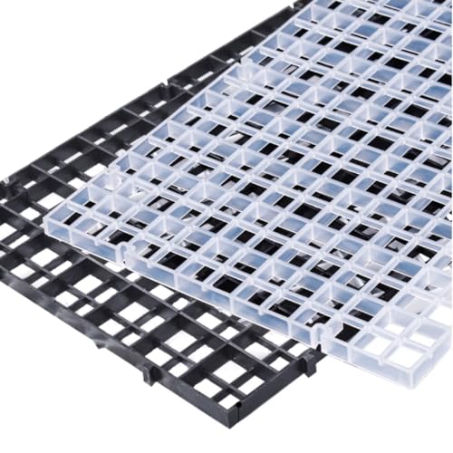 2PCS Fish Tank Dividers Lid, Aquarium Grid Bottom Isolation Tray Board, Plastic Egg Crate - color: Clear, size: 2PCS