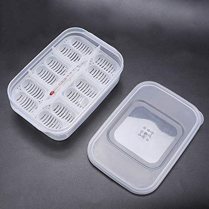 Jeanoko Transparent Plastic Reptile Breeding Box with Hatching Tray for Snakes, Lizards, and Eggs - 16.5x11x5.2cm