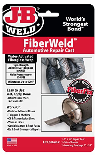 J-B Weld 38237 FiberWeld 2 in. W x 36 in. L Automotive Repair Cast Kit, Black