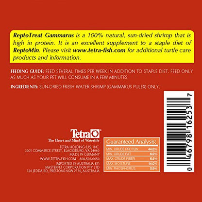 Tetra ReptoTreat Gammarus 0.35 Ounce, Shrimp Treat for Aquatic Turtles, Newts and Frogs,100% Shrimp (Pack of 3) - size: 0.35 Ounce (Pack of 3)