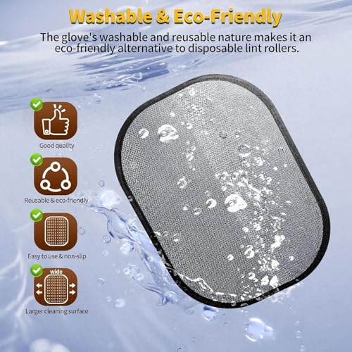Pet Hair Removal Glove For Dogs Cats, Upgraded Reusable Electrostatic Pet Hair Glove, Magic Brush Pet Hair Remover Tool Reptile Monitor Lizard Grooming Gloves For Clothing, Couch, Carpet, Car Seat