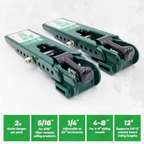 PacTool Gecko Gauge Kit w/Pouch - Fiber Cement Siding & Hardie HZ6 | For 5/16" fiber cement siding including James Hardie HZ5. Lap siding gauge with mounting clips & storage pouch included. - size: "5/16” Thickness for Hardie Siding with Pouch, style: STA