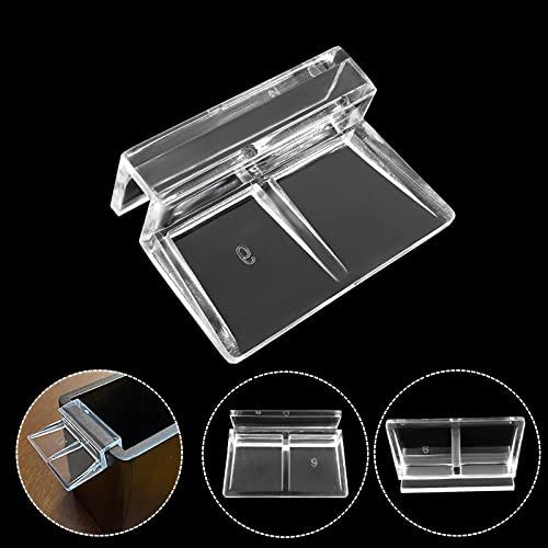 Aquarium Lid Clips, 6MM, 20 Pack | Clear Acrylic, DIY Aquarium Lid Holder, Fish Tank Support, Aquarium Glass Holder - size: 6MM