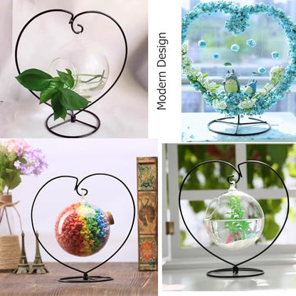 Ornament Display Stand,3 pack Air Plants Holder, Planter Terrariums Hanger, Black Iron Wire Hanging Hook for Glass Crystal Witch Ball,Easter Christmas Decoration,Wedding Party Office Home Decor