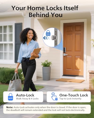 Philips Wi-Fi Smart Door Lock, Fingerprint Door Lock | APP Remote Unlock, Alexa Google Voice, 100 User Codes, Anti-Peep, Backlit Touchscreen, Waterproof, Includes 8 Batteries - color: Satin Nickel