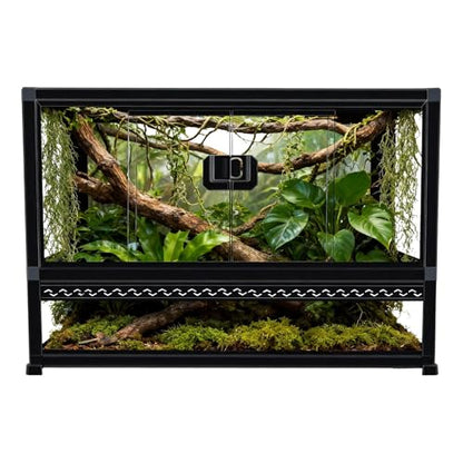 16 Gallon Reptile Glass Enclosure 22" x 14" x 12“ | Front Opening Reptile Terrarium Tank, Easy Assembly Habitat for Geckos, Small Lizards, Corn Snakes, Frogs, Hermit Crab - size: 22" x 14" x 12"