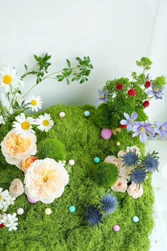 Artificial Moss 17.63oz – Fake Green Moss for Crafts, Potted Plants, Fairy Garden Decor, DIY Table Centerpieces, Wedding Party Decoration