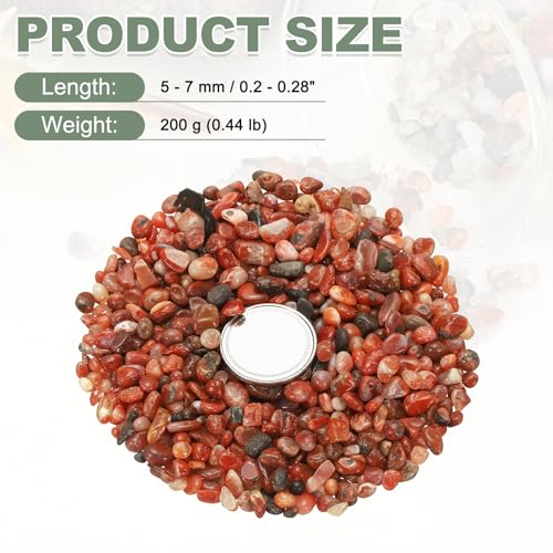 Crystal Chips Stone, 0.44 Lb Fluorite Gravel Rocks (Red Agate, 5-7 Mm) - color: Red, size: 5 - 7 mm