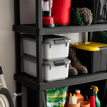 IRIS USA Dog Food Storage Container, 2-Pack, Up to 14 lbs, Gray | Made in the USA, Comes with 2-Cup Sccop, Stacklable, Airtight Seal, BPA-Free, Bird Seed, Cat food, Treats, Keeps Kibble Fresh - color: Gray/Dark Gray, size: 14 lbs - 2 Pack