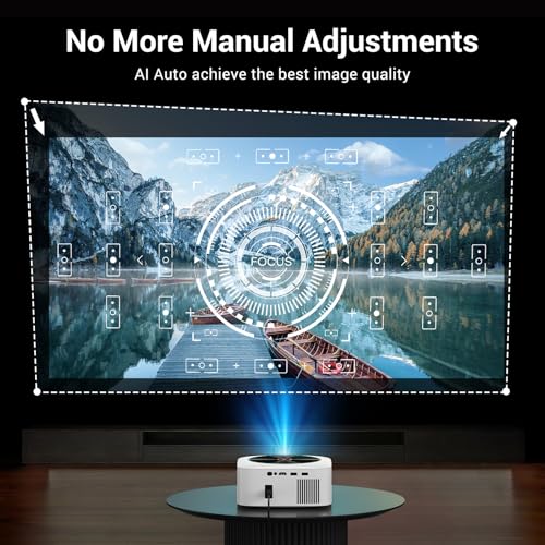 HAPPRUN 1500 ANSI Smart Outdoor Projector, Built-in Apps, 30W Dolby Audio | 4K Decoding,Auto Focus,10K+ Apps,Movie Projector with WiFi Bluetooth,Portable Indoor Proyector Compatible with Phone/TV Stick