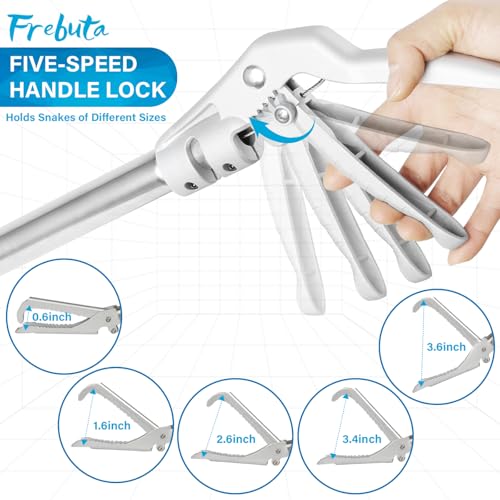 Snake Grabber Tool, 69" Snake Tongs Grabber for Rattlesnake Heavy Duty Professional Folding Snake Feeding Tongs Wide Jaw Snake Handling Tool Long Hndle Stainless Steel Tube Sponge Handle