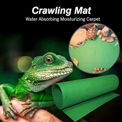 Reptile Terrarium Liner, Reptile Carpet, Reptile Mat, Terrarium Substrate Liner, Carpet Bedding for Reptile Tank, Reptile Cage Mat for Lizard Bearded Dragon Gecko Snake Tortoise, Reptile Supplies - size: 60x40cm