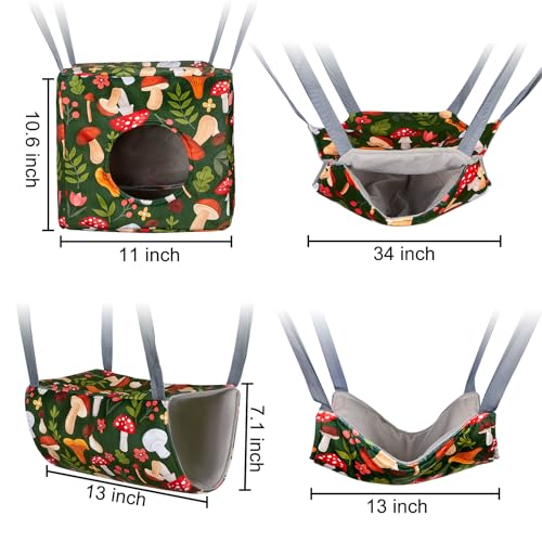 Glittme 4 Pack Cozy Ferret Hammock, Soft Washable Cage Bed for Small Animals