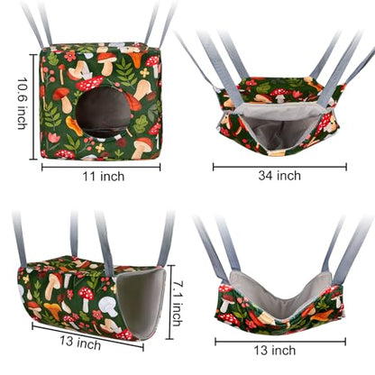Glittme 4 Pack Cozy Ferret Hammock, Soft Washable Cage Bed for Small Animals