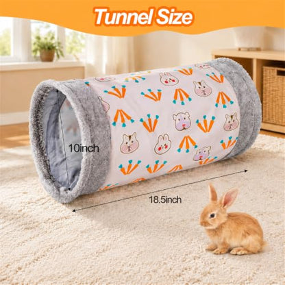 2 Packs Guinea-Pig Rabbit Tunnel Pet Fun Tunnel, Bunny Tunnel,Tube Pet Hideaway, Bunny Hamster Hideout Small Animal Activity Tunnels Hideaway Accessories for Dwarf Rabbits Kitty