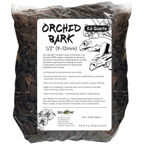 Orchiata Orchid Bark for Reptiles, Terrariums, Orchids & Ferns Substrate Potting Bark (8 oz. (0.6 quarts)) - size: 8 oz. (0.6 quarts)