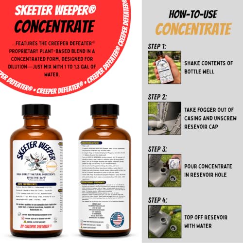 Skeeter Weeper® Smart Pest Control Fogging/Misting System and Premium Natural Misting Solution Bottle (Concentrate)