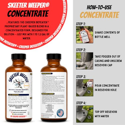 Skeeter Weeper® Smart Pest Control Fogging/Misting System and Premium Natural Misting Solution Bottle (Concentrate)