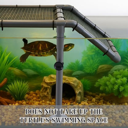 13" Wider Turtle Basking Platform, Extra Large Standing Turtle Basking Platform, DIY Resting Area for Aquarium Tank, PVC Pipes and Eggcrate Suction Cups