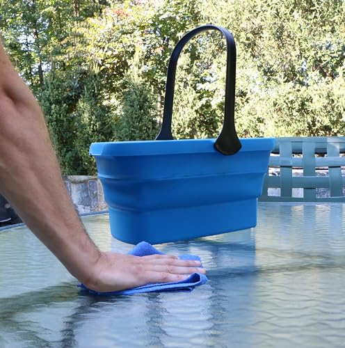 Unger Professional 3-Gallon Collapsible Bucket, Portable Household Cleaning Supplies, Small Washing Buckets with Handles, Essential Water Container and Storage Organizer Tool - size: 3-Gallon Bucket
