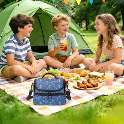 Snakes Insulated Lunch Tote Bag Organizer for Men | 8L Double Deck,Large Lunch Box with Shoulder Strap,Thermal Meal Prep Cooler,Suitable for School Work Picnic Office Travel