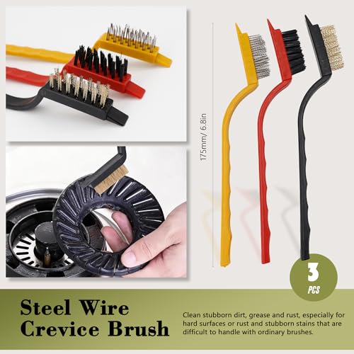 15Pcs Crevice Cleaning Brush Set Hard Bristle Scrub Brushes Tools Groove Gap Cleaning Brush for Housekeeping Bathroom Corners Window Track Kitchen Toilet Cup Faucet