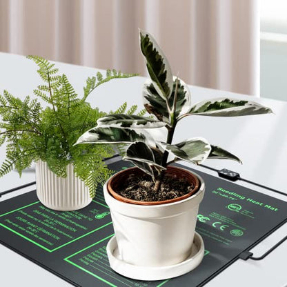 iPower Seedling Heat Mat for Plants with Dual Digital Temperature Controller, MET Certified Heating Pad, 20" x 20.75", Black - size: 20" x 20.75", style: with Digital Controller