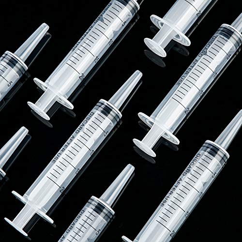 10 Pack Plastic Syringe Liquid Measuring Syringes Without Needle for Epoxy Resin, Craft, Scientific Labs, Feeding Pets Animals, Oil or Glue Applicator (20 ML) - size: 20 ML