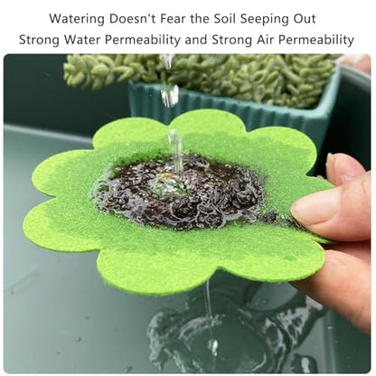 60 Pack Plant Pot Hole Pads Fiber Fabric Instead of Mesh Pad Drainage Hole Cover Pad Fine Filter Non Dirt Bottom Screen Layer Stopper to Prevent Soil Loss Planters Pots Watering