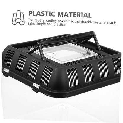 Happyyami Climbing Reptile Breeding Box Turtle Transport Carrier Handle Reptile Travel Carrier Spider Enclosure Animal Tank