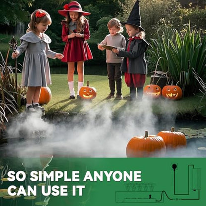 Mxmoonant 12 Head Ultrasonic Mist Maker, 0-8400ml/h Adjustable Mister, 400W | w/Float, for Halloween, Plant Greenhouse Humidify, Pond Decoration, Water Humidifier, Only Water Use, Easy to Install
