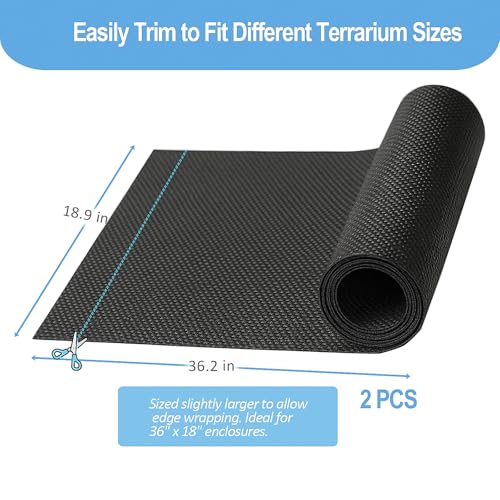 2Pcs 36"x18"Reptile Terrarium Substrate Barriers, Bioactive Terrarium Supplies, Reptile Tank Accessories for Geckos, Snakes, Lizards, Frogs, Tarantula, Newts, Salamanders, Skinks