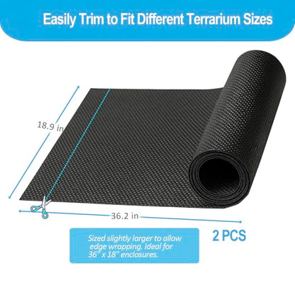 2Pcs 36"x18"Reptile Terrarium Substrate Barriers, Bioactive Terrarium Supplies, Reptile Tank Accessories for Geckos, Snakes, Lizards, Frogs, Tarantula, Newts, Salamanders, Skinks