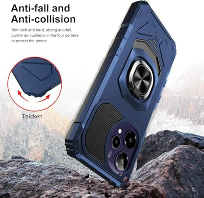 for Cricket Icon Pro SN512C 2026 Robotic Ring Stand Hybrid Cover Phone Case + Extreme Band (Blue) - color: Blue