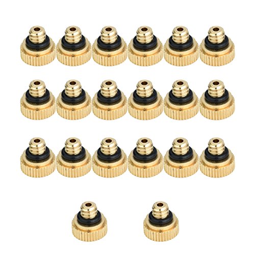 Brass Misting Nozzles for Garden Cooling System 0.012" (0.3 mm) 10/24 UNC (20 PCS) - color: 20 PCS