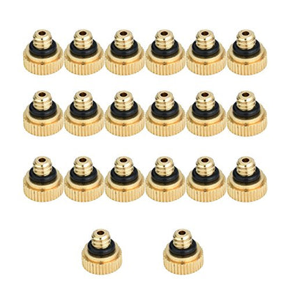 Brass Misting Nozzles for Garden Cooling System 0.012" (0.3 mm) 10/24 UNC (20 PCS) - color: 20 PCS