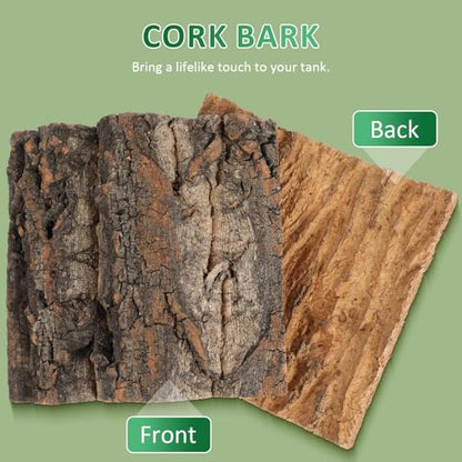 Toddmomy Cork Bark Reptile Terrarium Background 8 Pieces Natural Bark Wood for Gecko Lizard Frog Bearded Dragon Aquarium Decorations Climbing Habitat Decor 5.90 X 5.90 X 1.57 in - size: 8pcs