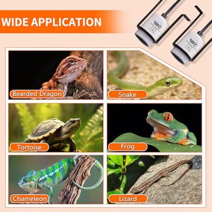 LUCKY HERP Reptile Ceramic Heat Lamp Holder, 2 Pack 300W Pet Heater Bracket (no Bulb Included), Heat Lamp Holder for Amphibians Terrariums Lizards Tortoise - style: 2 Pack