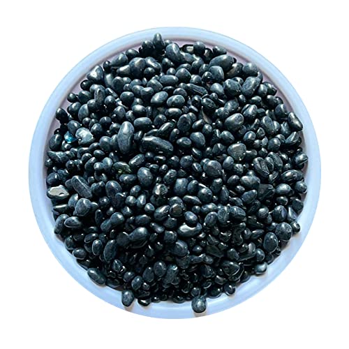 KISEER Clear Glass Stone Bulk 1 LB Glass Beads Gems Marbles Pebbles Gravel Rock for Aquarium, Fish Tank, Garden, Vase Fillers, Succulent Plants Decor (Black) - color: Black