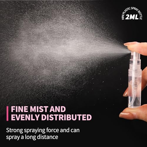 Fandamei Mini Spray Bottle, 10 Pack 2ml Mini Plastic Spray Bottle Empty, Fine Mist Refillable Perfume, Small Perfume Spray Bottle, Tiny Plastic Portable Travel Bottle, Clear - size: 2ml