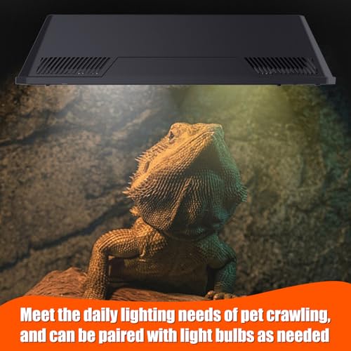Dual Reptile Light Fixture with Separate Switches, 120W Max E26 Socket | UVB Heat Basking Lamp Holder for Bearded Dragon Chameleon Tortoise Lizard Turtle Glass Terrarium Cage