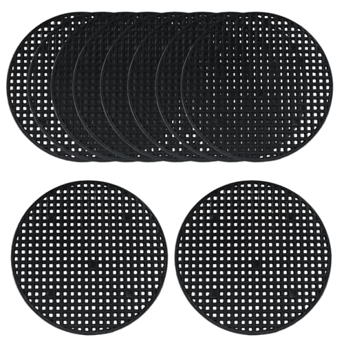 10 Pcs 4" Plant Pot Stand Outdoor, Plant Pot Elevator | 100mm, Black, Drainage Mesh Discs, Bottom Liners for Bonsai/Flower Pots, Soil Retention Grid Mats - size: 4in