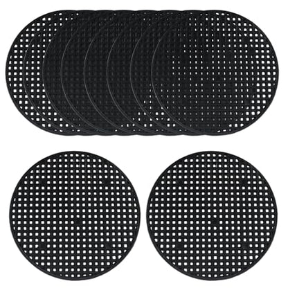 10 Pcs 4" Plant Pot Stand Outdoor, Plant Pot Elevator | 100mm, Black, Drainage Mesh Discs, Bottom Liners for Bonsai/Flower Pots, Soil Retention Grid Mats - size: 4in