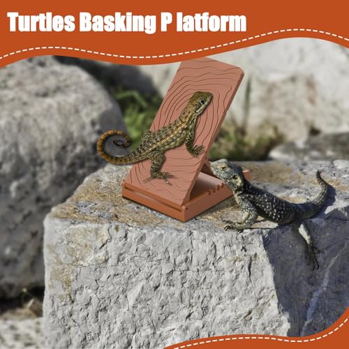 Bearded Dragon Basking Ramp Foldable Non-Slip Resting Playing Feeding | Bearded Dragons Climbing Step Ramp for Lizard Keepers Enclosure Vivarium Tank Frogs Geckos Chameleons Newts Snakes Tortoise - color: Light Brown