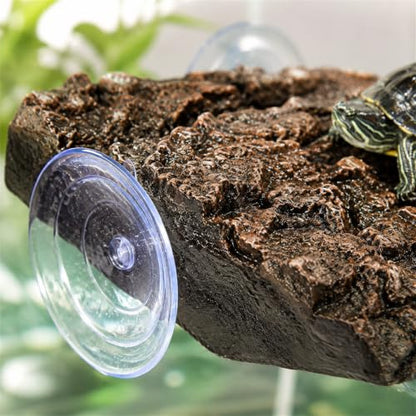 Turtle Basking Platform, Fish Tank Aquarium Tortoise Climbing Platform with 3 Suction Cups, Baby Tortoise Resting Terrace, Climbing Ramp Shale Reptiles Dock for Terrapins, Frogs