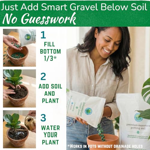Houseplant Smart Gravel, Reusable Drainage Rocks for Potted Plants, 32 oz