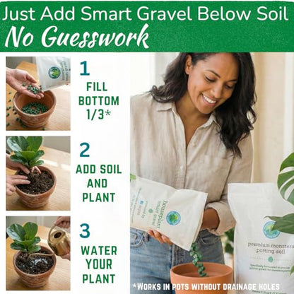 Houseplant Smart Gravel, Reusable Drainage Rocks for Potted Plants, 32 oz