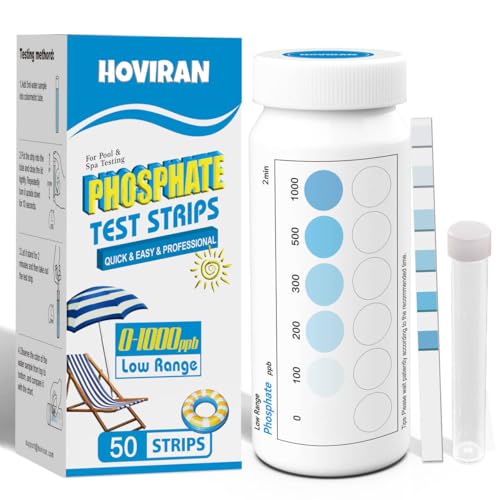 Phosphate Test Kit, Pool Phosphate Test Kit, 50 ct with Colorimetric Tube | Phosphate Test Strips for Hot Tub and Swimming Pool, Quick & Reliable Water Testing - color: White